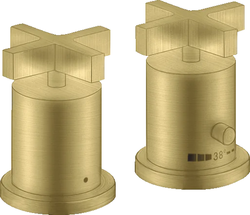 Axor Citterio 2-hole Rim-mounted Thermostatic Bath Mixer With Cross Handles Brushed Brass