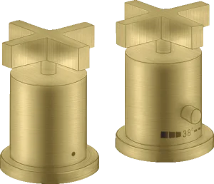 Axor Citterio 2-hole Rim-mounted Thermostatic Bath Mixer With Cross Handles Brushed Brass