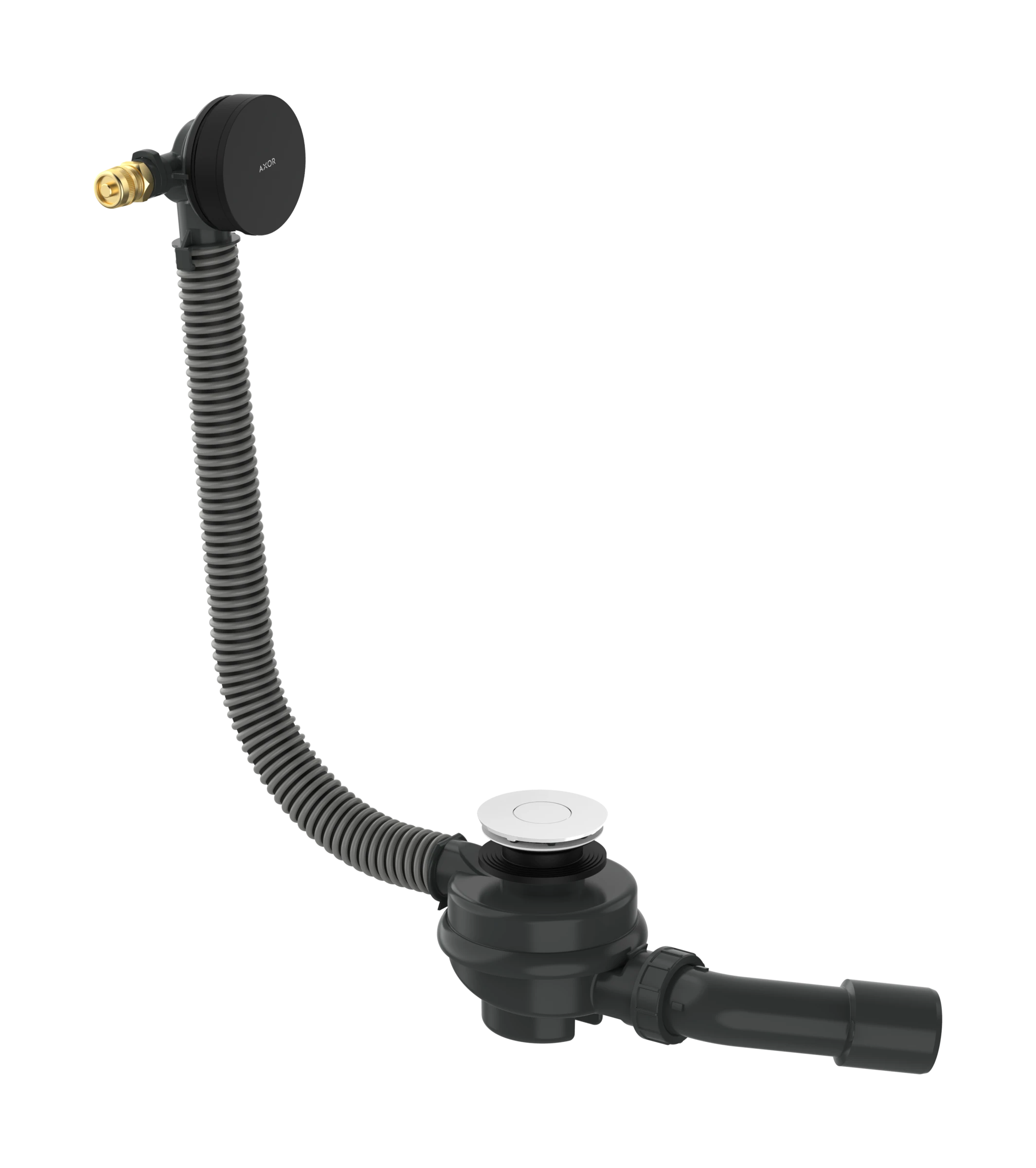 Axor Flexaplus Complete Set Of Basic Body And Finished Set Of Waste/overflow Fitting 501 X 263 X 128mm Black - Matt