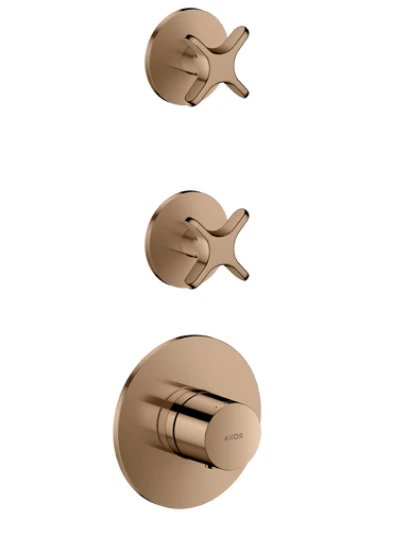Axor One Thermostatic Shower Mixer Concealed 439 X 237 X 101mm Rose Gold/gold - Polished