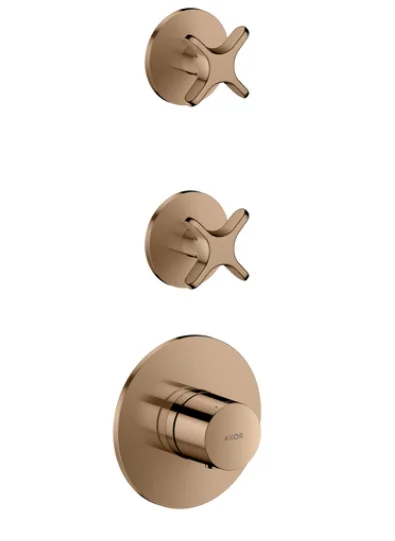 Axor One Thermostatic Shower Mixer Concealed 439 X 237 X 101mm Rose Gold/gold - Polished