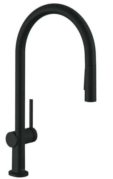 Hansgrohe Talis M54 Single Lever Kitchen Mixer 210 With Pull-out Spray, 2 Spray Modes Matt Black