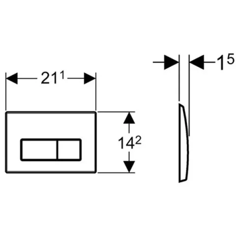 Geberit Kappa50 Square Flush Plate For Dual Flush - Matt Chrome detail view - Image 6