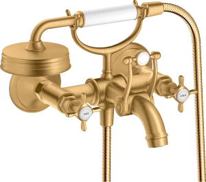Axor Montreux 2-handle Manual Bath Mixer For Exposed Installation With Cross Handles Brushed Brass