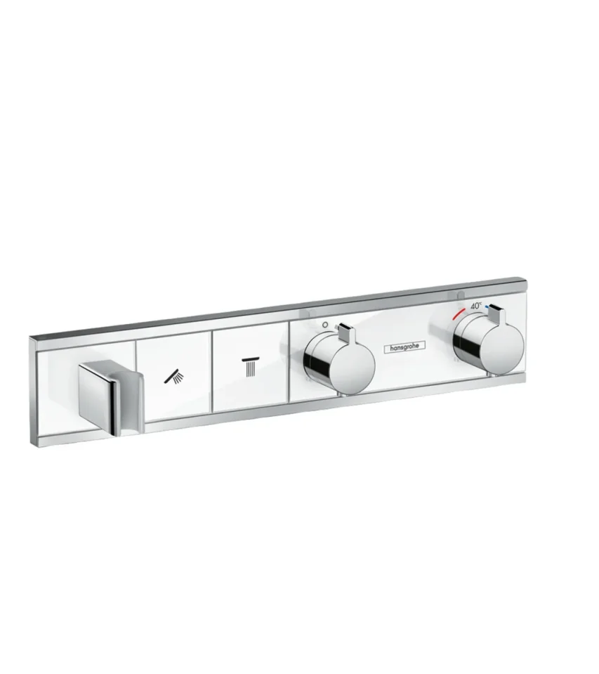 Hansgrohe Rainselect Thermostatic Shower Mixer Concealed 560 X 395 X 145mm White/chrome product image - Image 1