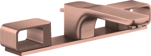 Axor Urquiola 3-hole Basin Mixer 50 With Plate And Pop-up Waste Brushed Red Gold