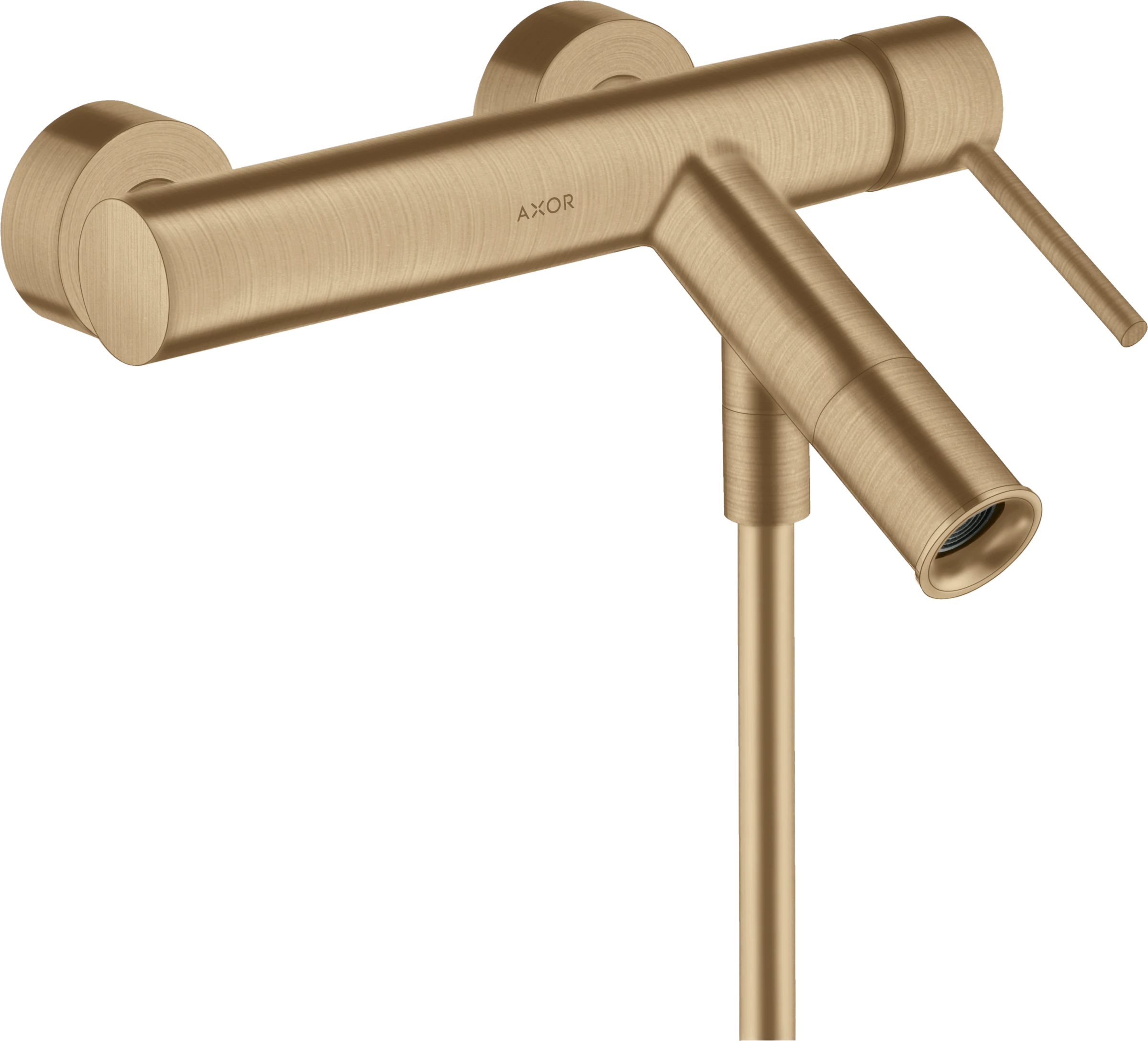 Axor Starck Single Lever Manual Bath Mixer For Exposed Installation With Pin Handle Brushed Bronze
