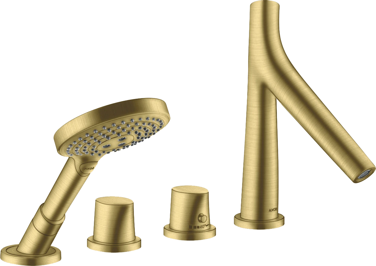 Axor Starck Organic Thermostatic Bath Filler Concealed 504 X 263 X 128mm Brass - Brushed