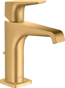 Axor Citterio E Single Lever Basin Mixer 130 With Lever Handle And Pop-up Waste Brushed Brass