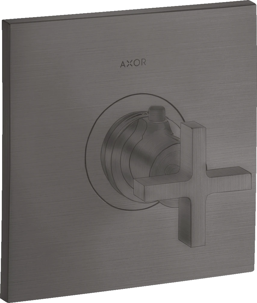 Axor Citterio Thermostatic Mixer Highflow For Concealed Installation With Cross Handle Brushed Black Chrome