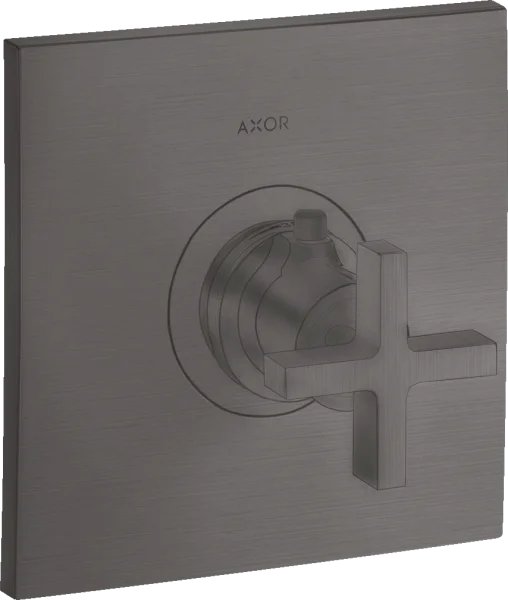Axor Citterio Thermostatic Mixer Highflow For Concealed Installation With Cross Handle Brushed Black Chrome