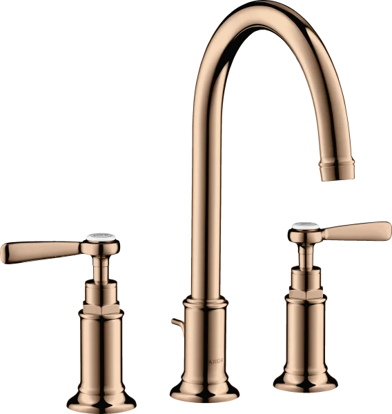 Axor Montreux 3-hole Basin Mixer 180 With Lever Handles And Pop-up Waste Polished Red Gold