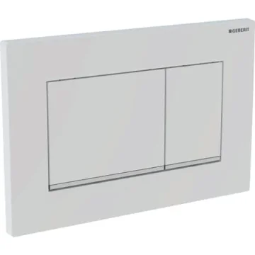 Geberit Sigma30 Square Flush Plate For Dual Flush - White With Gloss Chrome Detail detail view - Image 3