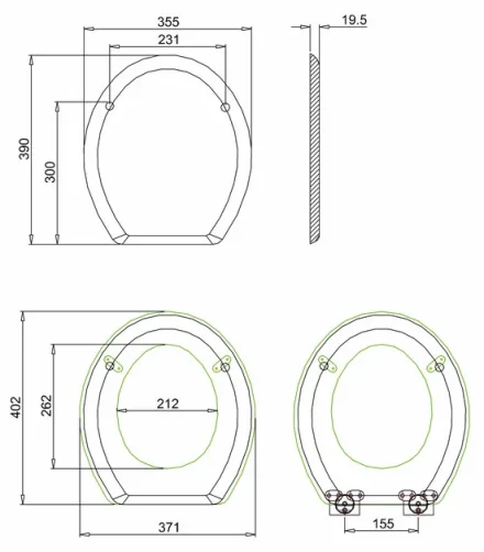 Burlington Set Of 2 Handles With Screws & Template For Burlington - Chrome detail view - Image 2