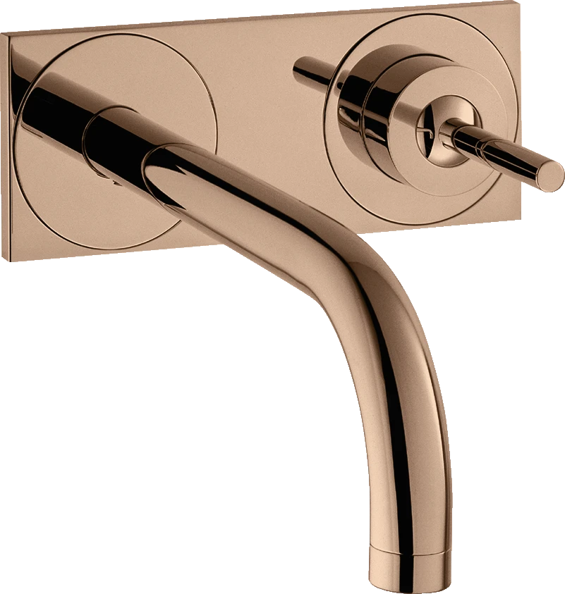 Axor Uno Single Lever Basin Mixer For Concealed Installation Wall-mounted With Spout 225 Mm And Plate Polished Red Gold