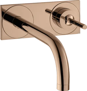 Axor Uno Single Lever Basin Mixer For Concealed Installation Wall-mounted With Spout 225 Mm And Plate Polished Red Gold