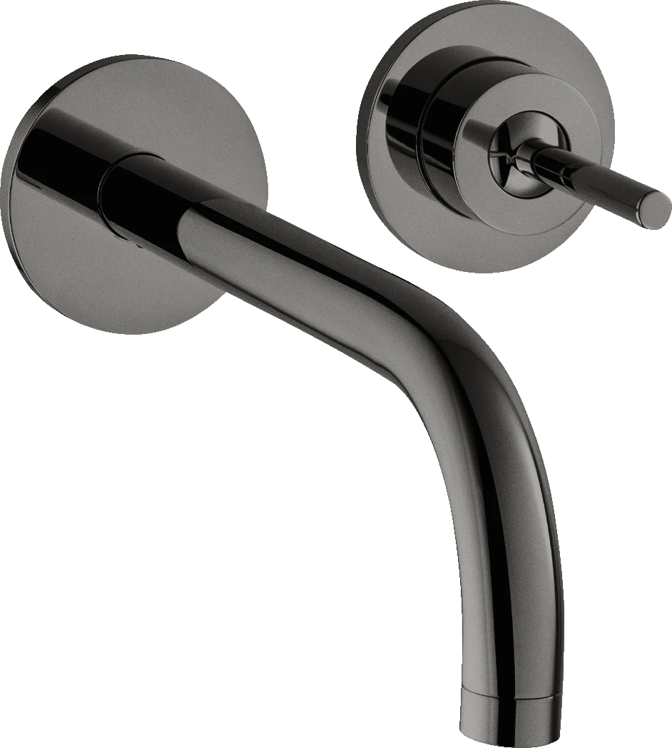 Axor Uno Single Lever Basin Mixer For Concealed Installation Wall-mounted With Spout 225 Mm And Escutcheons Polished Black Chrome