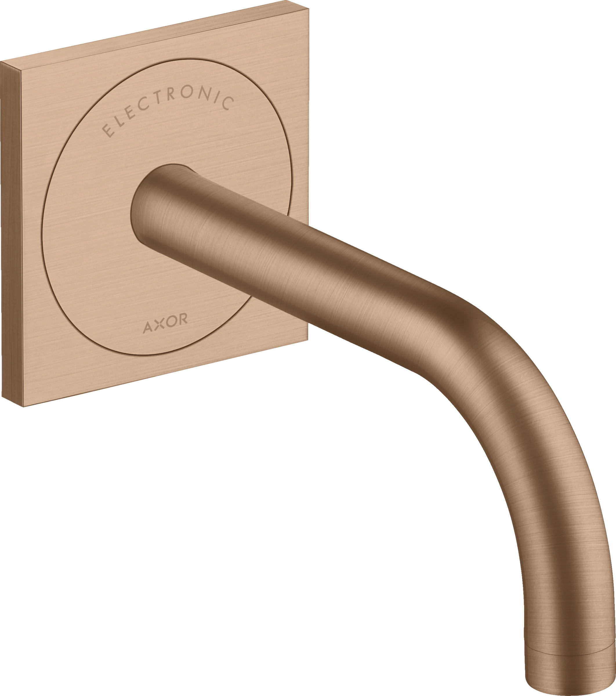 Axor Uno Electronic Basin Mixer For Concealed Installation Wall-mounted With Spout 165 Mm Brushed Red Gold