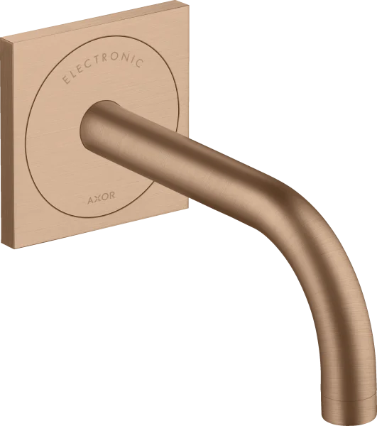 Axor Uno Electronic Basin Mixer For Concealed Installation Wall-mounted With Spout 165 Mm Brushed Red Gold