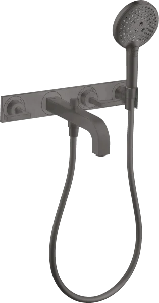Axor Citterio 3-hole Bath Mixer For Concealed Installation Wall-mounted With Lever Handles And Plate Brushed Black Chrome