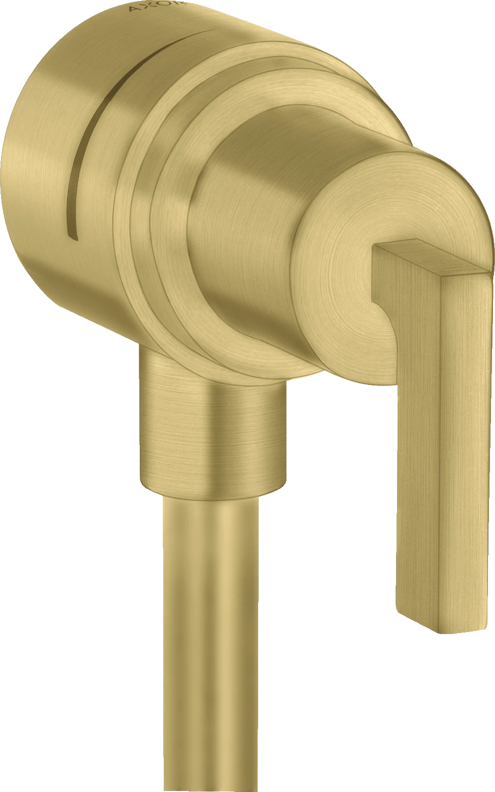 Axor Citterio Wall Outlet Stop With Non-return Valve, Shut-off Valve And Lever Handle Brushed Brass