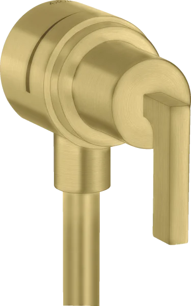 Axor Citterio Wall Outlet Stop With Non-return Valve, Shut-off Valve And Lever Handle Brushed Brass