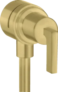 Axor Citterio Wall Outlet Stop With Non-return Valve, Shut-off Valve And Lever Handle Brushed Brass