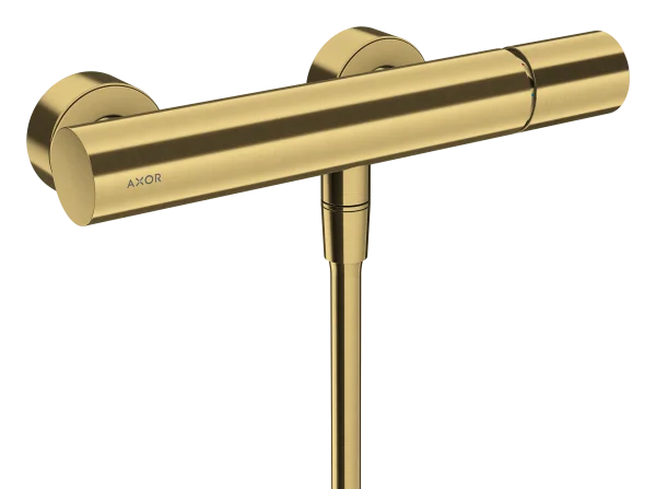 Axor Uno Single Lever Manual Shower Mixer For Exposed Installation With Zero Handle Gold Brushed