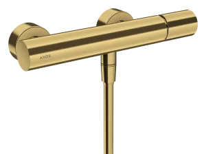 Axor Uno Single Lever Manual Shower Mixer For Exposed Installation With Zero Handle Gold Brushed