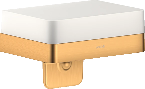 Axor Universal Softsquare Soap Dispenser With Shelf Gold Brushed