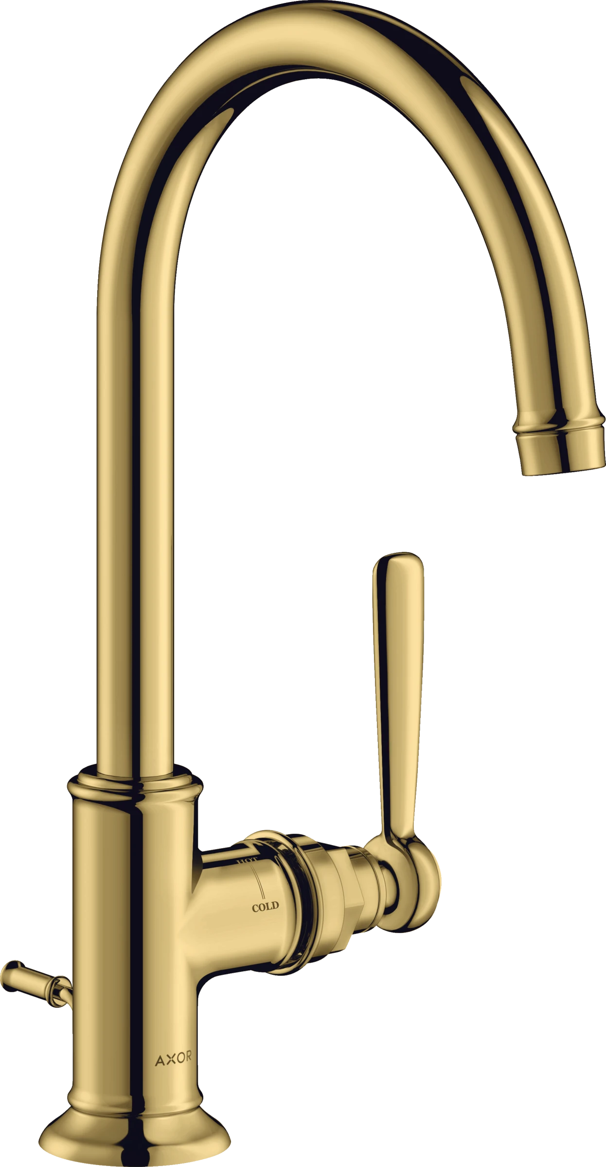 Axor Montreux Single Lever Basin Mixer 210 With Lever Handle And Pop-up Waste Gold Polished