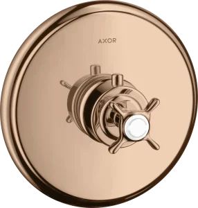 Axor Montreux Thermostatic Mixer Highflow For Concealed Installation With Cross Handle Polished Red Gold