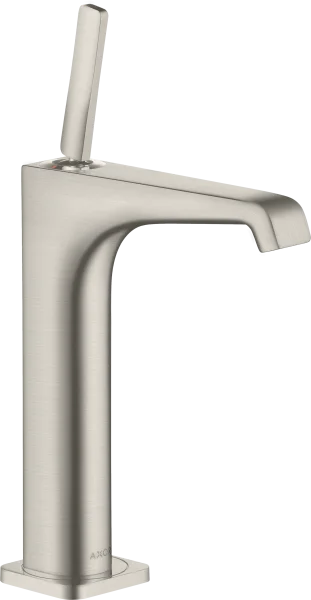 Axor Citterio E Single Lever Basin Mixer 190 With Pin Handle For Wash Bowls With Waste Stainless Steel