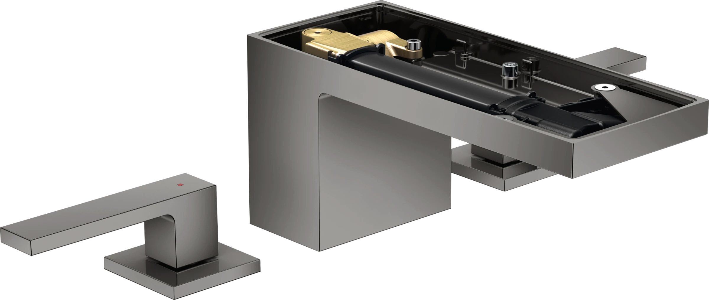 Axor Myedition 3-hole Basin Mixer 70 With Push-open Waste Without Plate Polished Black Chrome