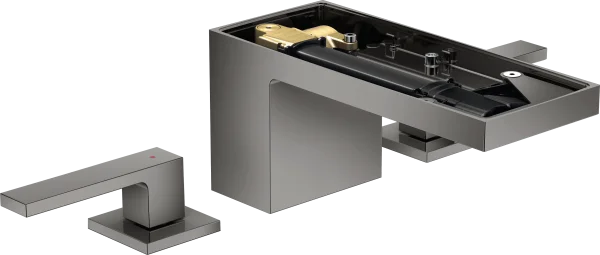 Axor Myedition 3-hole Basin Mixer 70 With Push-open Waste Without Plate Polished Black Chrome