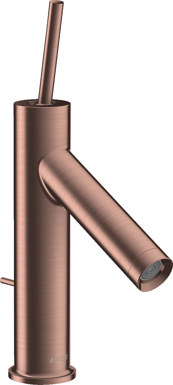 Axor Starck Single Lever Basin Mixer 90 With Pin Handle And Pop-up Waste Brushed Red Gold