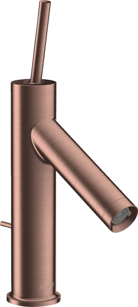 Axor Starck Single Lever Basin Mixer 90 With Pin Handle And Pop-up Waste Brushed Red Gold