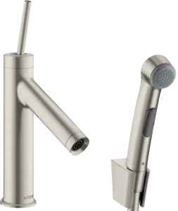 Axor Starck Single Lever Basin Mixer 90 With Bidet 1jet Shower Spray And Shower Hose 1.6 M Stainless Steel