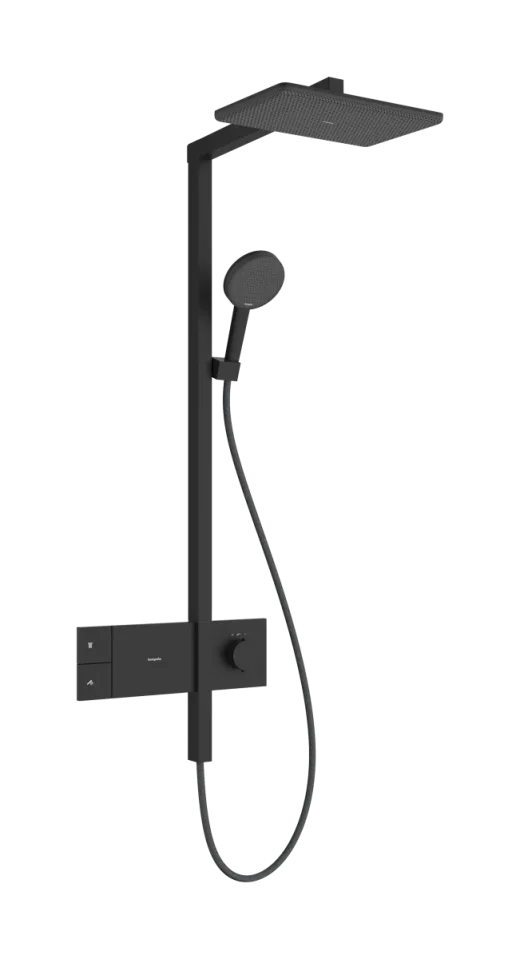 Hansgrohe Raindance Alive Q Showerpipes With Thermostatic Mixer 1170 X 350 X 180mm Black - Matt product image - Image 1