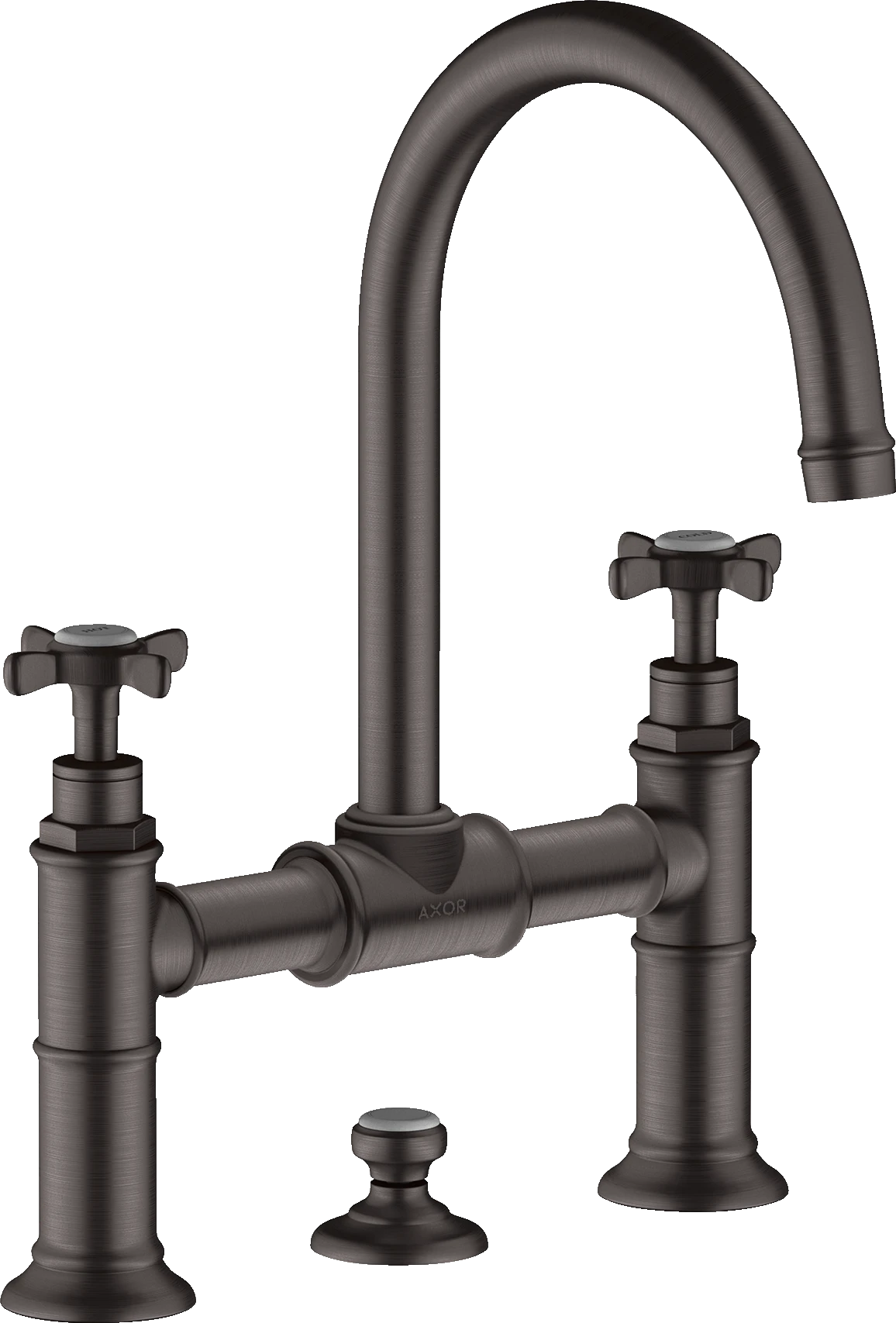 Axor Montreux 2-handle Basin Mixer 220 With Cross Handles And Pop-up Waste Brushed Black Chrome