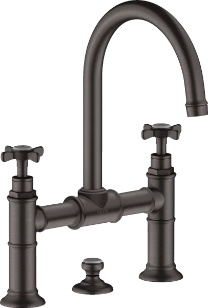 Axor Montreux 2-handle Basin Mixer 220 With Cross Handles And Pop-up Waste Brushed Black Chrome
