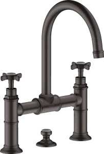 Axor Montreux 2-handle Basin Mixer 220 With Cross Handles And Pop-up Waste Brushed Black Chrome