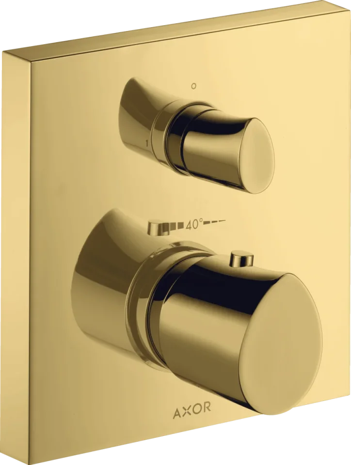 Axor Starck Organic Thermostatic Shower Mixer Concealed 220 X 187 X 135mm Gold - Polished product image - Image 1
