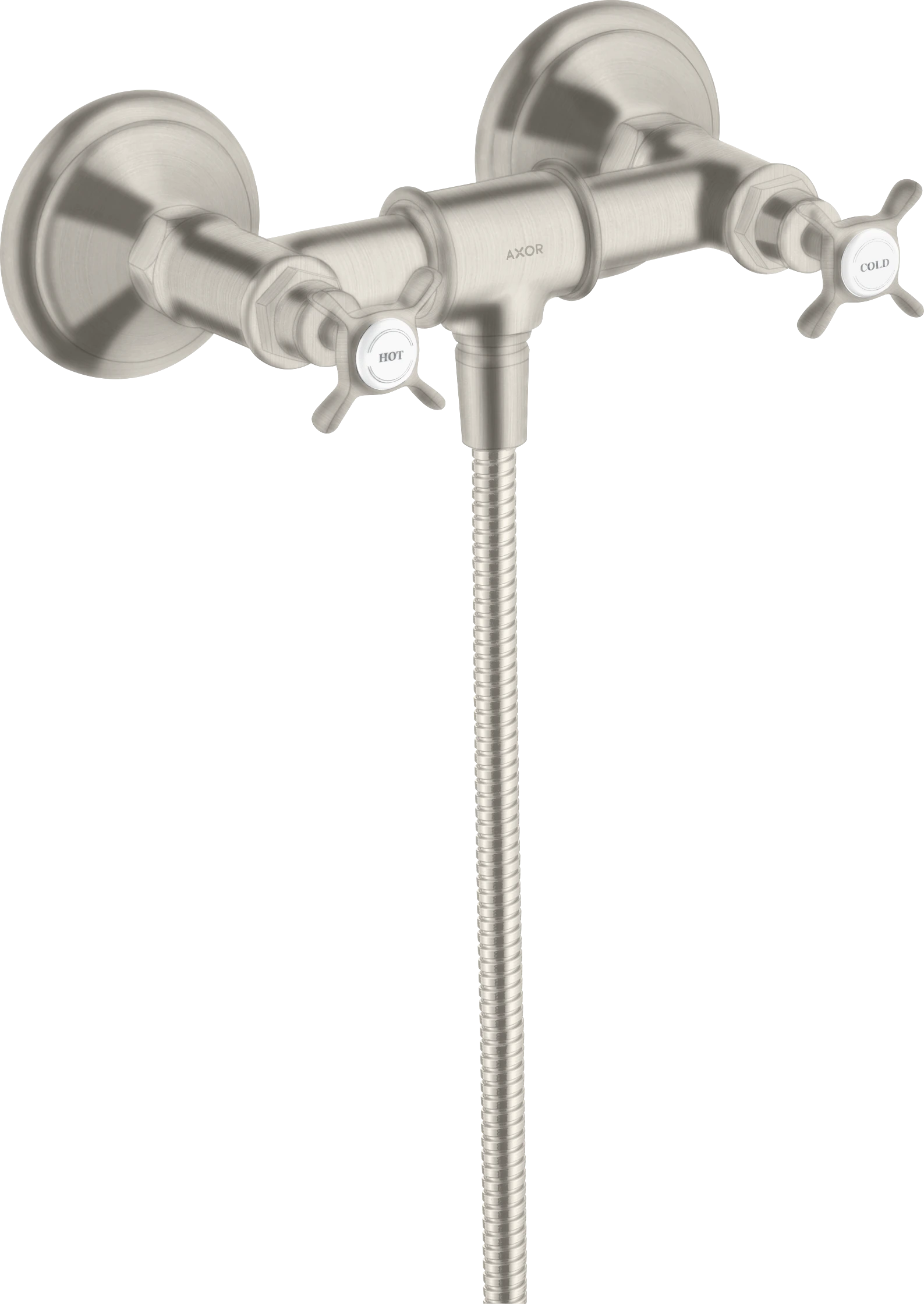 Axor Montreux 2-handle Manual Shower Mixer For Exposed Installation With Cross Handles Stainless Steel