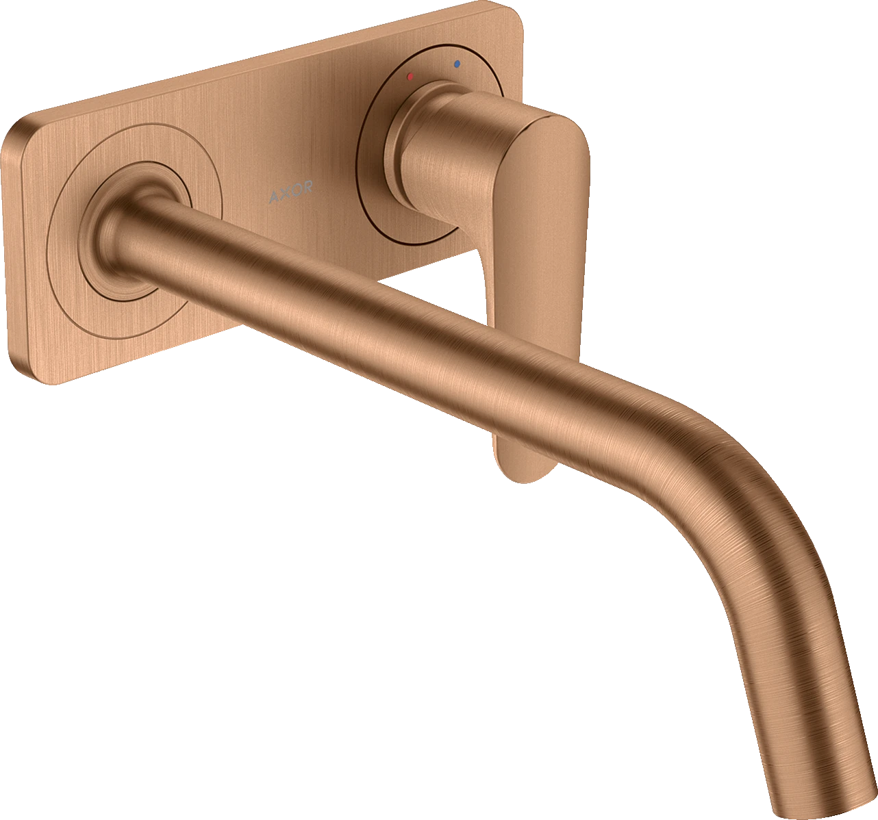Axor Citterio M Single Lever Basin Mixer For Concealed Installation Wall-mounted With Spout 227 Mm And Plate Brushed Bronze