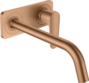 Axor Citterio M Single Lever Basin Mixer For Concealed Installation Wall-mounted With Spout 227 Mm And Plate Brushed Bronze