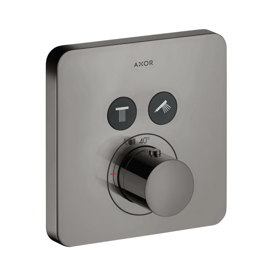Axor Showersolutions Thermostatic Mixer Softsquare For Concealed Installation For 2 Outlets Polished Black Chrome