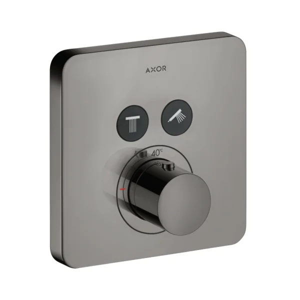 Axor Showersolutions Thermostatic Mixer Softsquare For Concealed Installation For 2 Outlets Polished Black Chrome