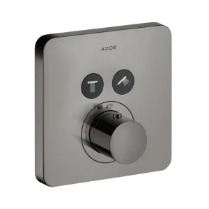 Axor Showersolutions Thermostatic Mixer Softsquare For Concealed Installation For 2 Outlets Polished Black Chrome