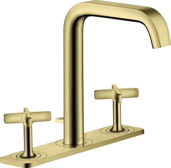 Axor Citterio E 3-hole Basin Mixer 170 With Plate And Pop-up Waste Gold Polished